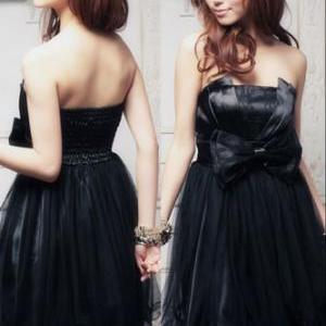 Elegant Bowknot Lace Ball Gown Dress +