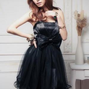 Elegant Bowknot Lace Ball Gown Dress +
