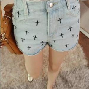Women Vintage Embroidery Cross Light Color High..