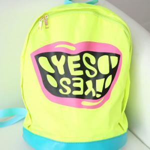 Big Mouth Yes Pattern Bag Candy Fluorescent Color..