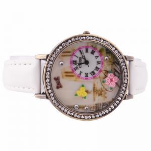 Fashiontower Round Dial Watch 3d Flower Crystal..