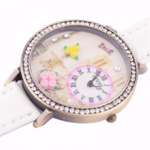 Fashiontower Round Dial Watch 3d Flower Crystal..