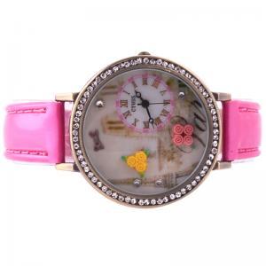 Fashion Tower Round Dial Watch 3d Flower Crystal..