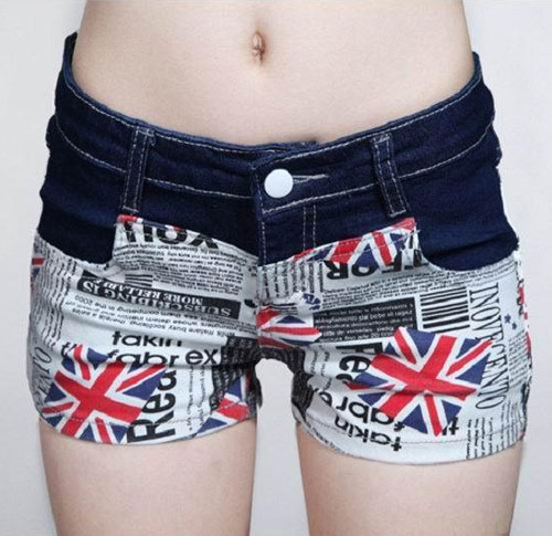 Fashion Woman Skinny Jeans Shorts English Letters Short Pants