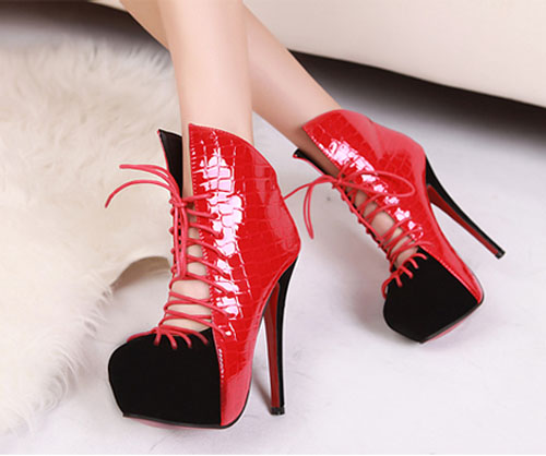 Fashion Sexy Tape Waterproof High Heel Shoes For Lady