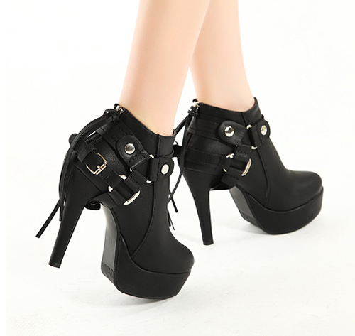 high heel waterproof boots