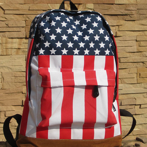 Fashion Girl Boy Retro Usa Flag Backpack Shoulders Bag Schoolbag (ssnb0016)
