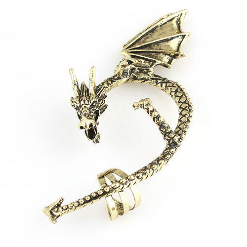 Dragon Snake Bending Ear Hoop Stud - Vintage Punk Nordic Clip-On Earring