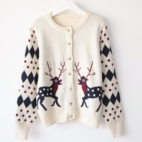 Lovely Chrismas Pattern Cardigan Sweater (ssmy0008)